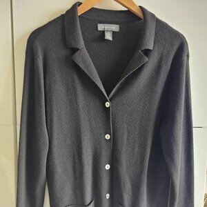 VYG  Wool Black Button Down Cardigan Blazer